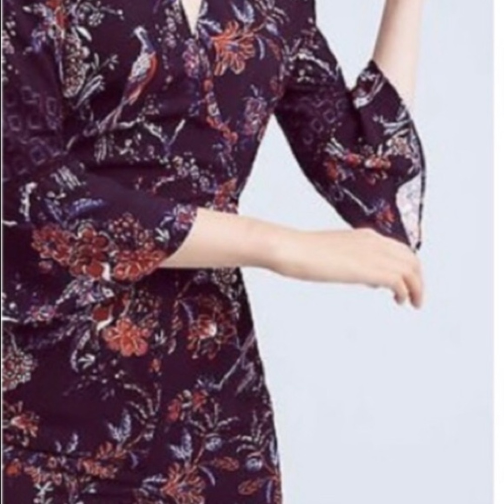 MAEVE Anthropologie Floral Bird Print Jumpsuit 2 - Picture 3 of 4